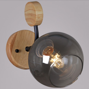 Бра  06780-0.2-01 BK+WOOD